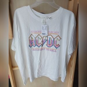 H&M White AC/DC Tour Graphic Tee